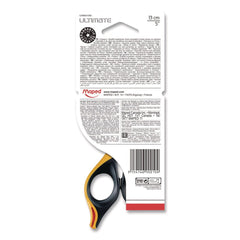 Maped Helix 5.75 in. Long Ultimate Precision Soft Grip Multipurpose Scissors - Straight Black/Orange Handle