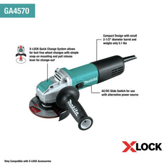 Makita 7.5 Amp 4-1/2 in. Corded X-LOCK Angle Grinder