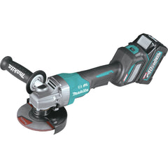 Makita 40V max XGT Brushless Lithium-Ion 4-1/2 in./5 in. Cordless Paddle Switch Angle Grinder Kit with Electric Brake and AWS (4 Ah)