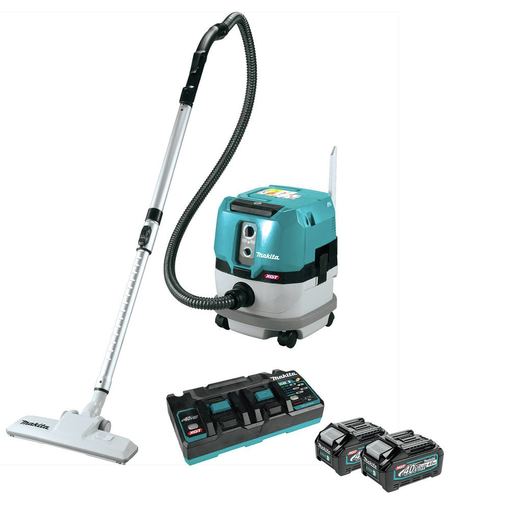 Makita 40V max XGT Brushless Lithium-Ion Cordless 2.1 Gallon Wet/Dry Dust Extractor/Vacuum Kit (4 Ah)
