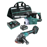 Makita 40V max XGT Brushless Lithium-Ion 1‑3/16 in. Cordless SDS‑Plus Rotary Hammer and 4‑1/2 in./5 in. Angle Grinder Kit Virtual Bundle (4 Ah)