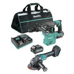 Makita 40V max XGT Brushless Lithium-Ion 1‑3/16 in. Cordless SDS‑Plus Rotary Hammer and 4‑1/2 in./5 in. Angle Grinder Kit Virtual Bundle (4 Ah)
