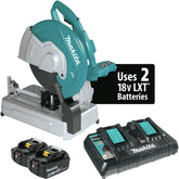 Makita XWL01PT 36V (18V X2) LXT Brushless Lithium-Ion 14 in. Cordless Cut‑Off Saw Kit with 2 Batteries (5 Ah)