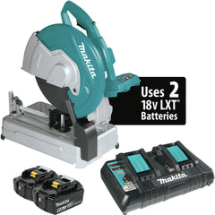 Makita XWL01PT 36V (18V X2) LXT Brushless Lithium-Ion 14 in. Cordless Cut‑Off Saw Kit with 2 Batteries (5 Ah)
