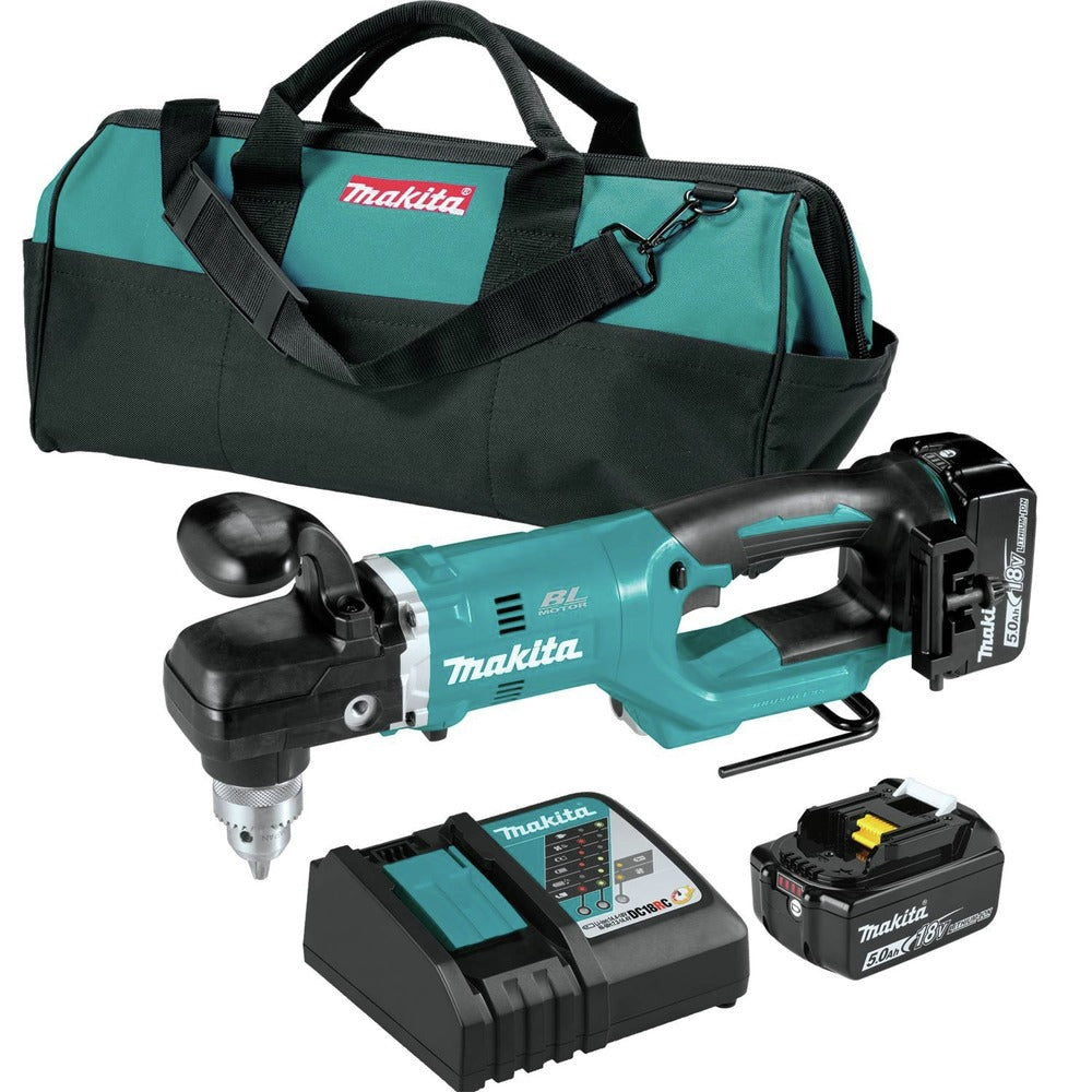 Factory Reconditioned Makita 18V LXT Brushless Lithium‑Ion 1/2 in. Cordless Right Angle Drill Kit (5 Ah)