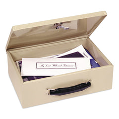 SteelMaster 4 in. x 12.75 in. x 8.25 in. 1-Compartment Fire Retardant Cash/Security Box - Sand