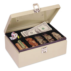 SteelMaster 4 in. x 12.75 in. x 8.25 in. 1-Compartment Fire Retardant Cash/Security Box - Sand