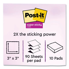 Post-it Notes Super Sticky 1.88 in. x 1.88 in. Pads in Summer Joy Collection Colors (8/Pack)