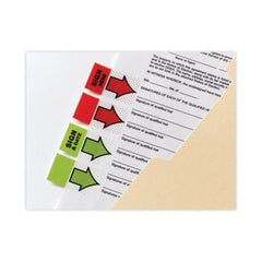 Post-it Flags 1 in. "Sign and Date" Arrow Message Page Flags - Green (50-Flags/Dispenser, 2-Dispensers/Pack)
