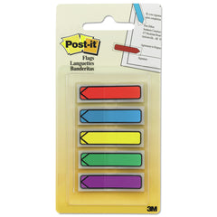 Post-it Flags Arrow 0.5 in. Page Flags - Blue/Green/Purple/Red/Yellow (100/Pack)