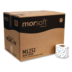 Morcon Paper Morsoft Controlled Bath Tissue, Septic Safe, 1-Ply, White, 1,200 Sheets/Roll, 48 Rolls/Carton
