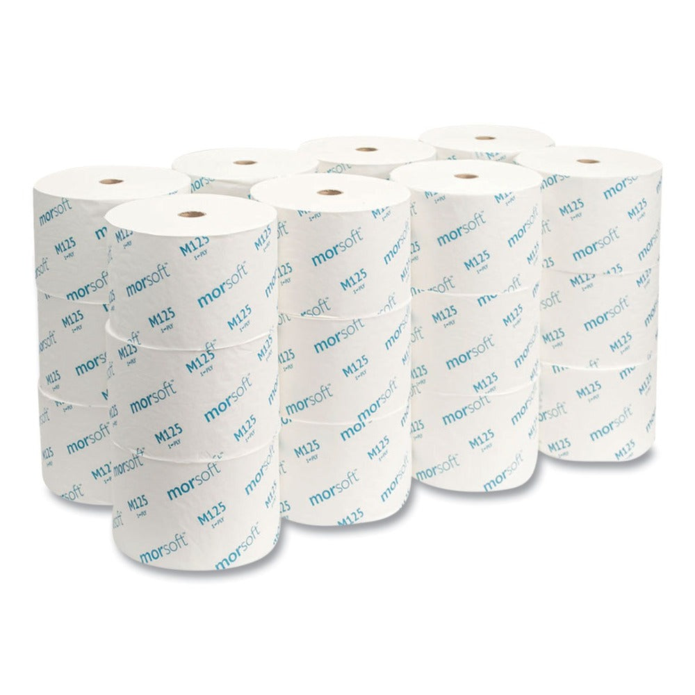 Morcon Paper 1-Ply Small Core Septic-Safe Bath Tissue - White (2500 Sheets/Roll, 24 Rolls/Carton)