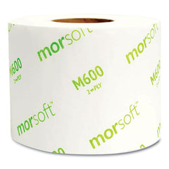 Morcon Paper Morsoft 2-Ply Septic-Safe Controlled Bath Tissue - White (600 Sheets/Roll, 48 Rolls/Carton)