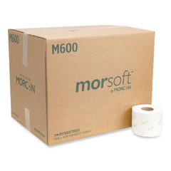 Morcon Paper Morsoft 2-Ply Septic-Safe Controlled Bath Tissue - White (600 Sheets/Roll, 48 Rolls/Carton)