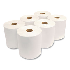 Morcon Paper Morsoft 8 in. x 1000 ft. 1-Ply Universal Roll Towels - White (6/Carton)