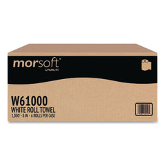Morcon Paper Morsoft 8 in. x 1000 ft. 1-Ply Universal Roll Towels - White (6/Carton)