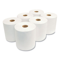 Morcon Paper W6800 Morsoft 8 in. x 800 ft. 1-Ply Universal Roll Towels - White (6 Rolls/Carton)