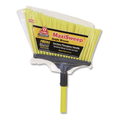 Nexstep Commercial Products MaxiSweep Angle Broom With Fiberglass Handle, 57-in Overall Length, Yellow/Black