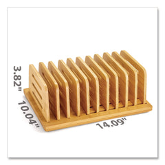 Officemate Bamboo Large File Sorter 9 Sections A6/A7/A8/A9/Legal/Letter/Tabloid Size Files 14.09 x 10.04 x 3.82 Brown