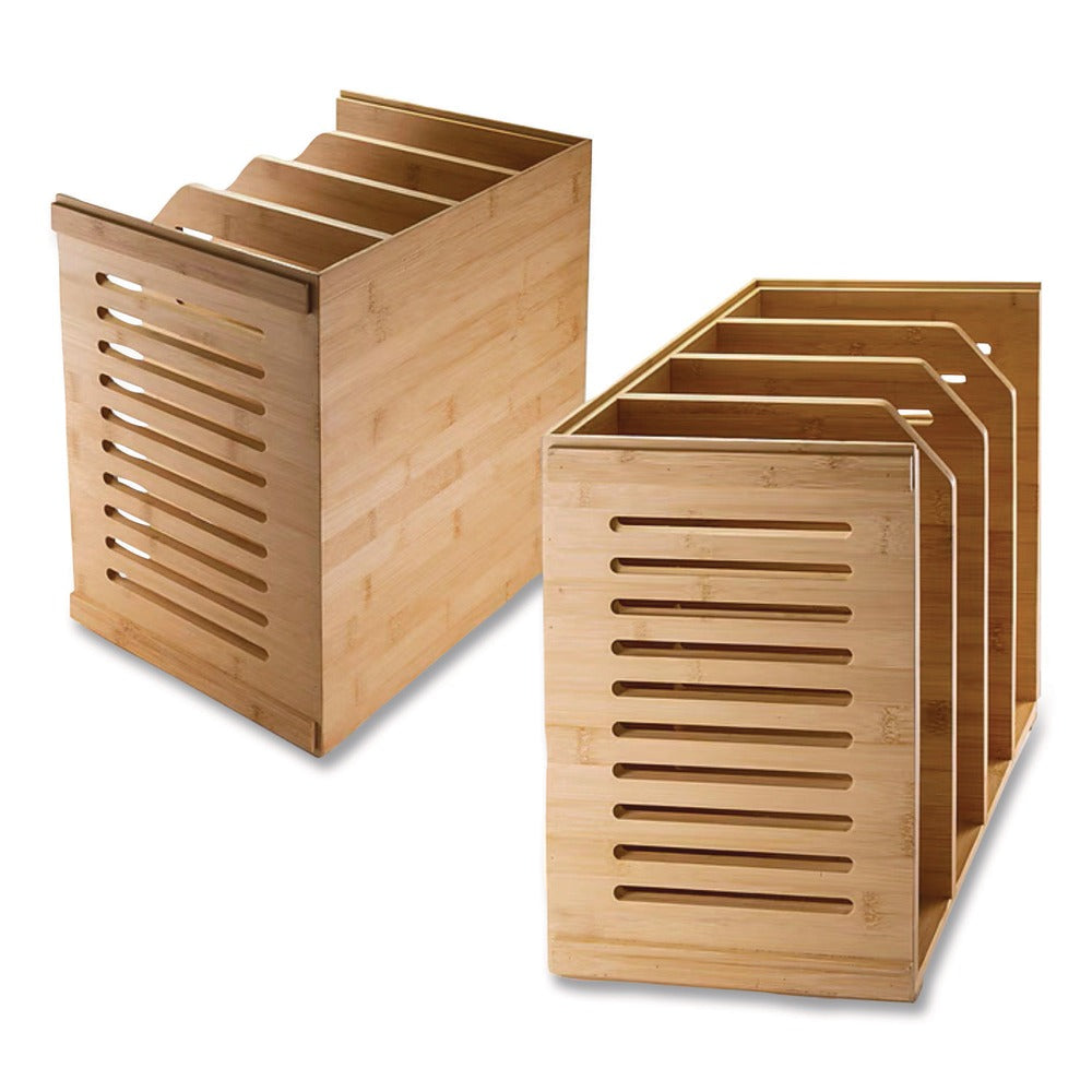 Officemate Bamboo Magazine File 14.09 x 14.41 x 14.41 Brown