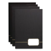 Oxford 0.5 in. Capacity 11 in. x 8.5 in. Premium Cover Stock Black with Embossed Gold Foil Accents Monogram Series Business Portfolio (4/Pack)