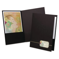 Oxford 0.5 in. Capacity 11 in. x 8.5 in. Premium Cover Stock Black with Embossed Gold Foil Accents Monogram Series Business Portfolio (4/Pack)