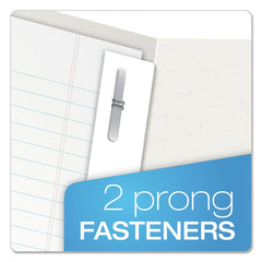 Oxford 11 in. x 8.5 in. 0.5 in. Capacity Twin-Pocket Folders with 3 Fasteners - White (25/Box)