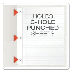 Oxford 11 in. x 8.5 in. 0.5 in. Capacity Twin-Pocket Folders with 3 Fasteners - White (25/Box)