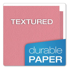 Oxford 11 in. x 8.5 in. 0.5 in. Capacity Twin-Pocket Folders with 3 Fasteners - Pink (25/Box)