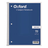 Oxford (70) 10.5 in. x 8 in. Sheets 3-Hole Punched Wide/Legal Rule Coil-Lock Wirebound Notebook - Randomly Assorted Cover Color
