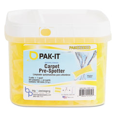 PAK-IT 100-Piece/Tub, 4 Tubs/Carton Citrus Carpet Pre-Spotter Packets