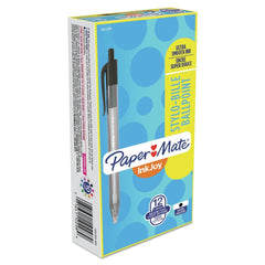 Paper Mate InkJoy 100 RT Medium 1 millimeter Retractable Ballpoint Pen - Black Ink/Smoke/Black Barrel (1-Dozen)