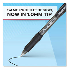 Paper Mate Profile 1 mm Retractable Ballpoint Pen - Blue Ink/Translucent Blue Barrel/Medium (1-Dozen)
