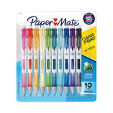 Paper Mate #2 0.7 mm HB Clear Point Mechanical Pencil Black Lead - Assorted Barrel Colors (10/Pack)