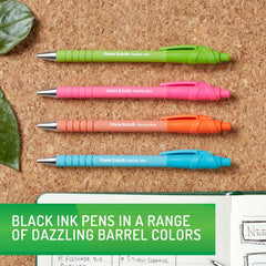 Paper Mate 1 mm Medium FlexGrip Ultra Recycled Retractable Ballpoint Pen - Black Ink, Assorted Barrels (1-Dozen)
