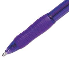 Paper Mate 1.4 mm Profile Bold Retractable Ballpoint Pen - Purple Ink/Translucent Purple Barrel (1-Dozen)