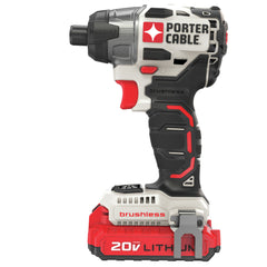 Porter-Cable 20V MAX Brushless Lithium-Ion 1/4 in. Cordless Impact Driver Kit with 2 Batteries (1.5 Ah)