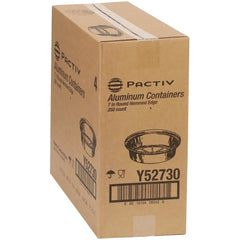 Pactiv Corp. Y52730 7 in. Diameter x 1.53 in. h 24 oz Aluminum Take-Out Container - Silver (250/Carton)