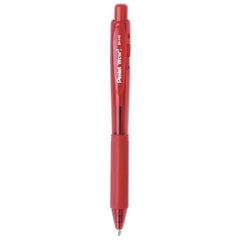 Pentel Medium 1 mm Retractable WOW! Ballpoint Pen - Red Ink, Translucent Red/Red Barrel (1-Dozen)