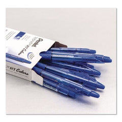 Pentel R.S.V.P. Super RT 0.7 mm Medium Retractable Ballpoint Pen - Blue Ink, Translucent Blue/Blue Barrel (1-Dozen)
