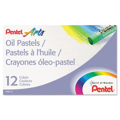 Pentel 0.38 in. Diameter x 2.38 in. Oil Pastel Set With Carrying Case - 12 Assorted Colors (1-Set)