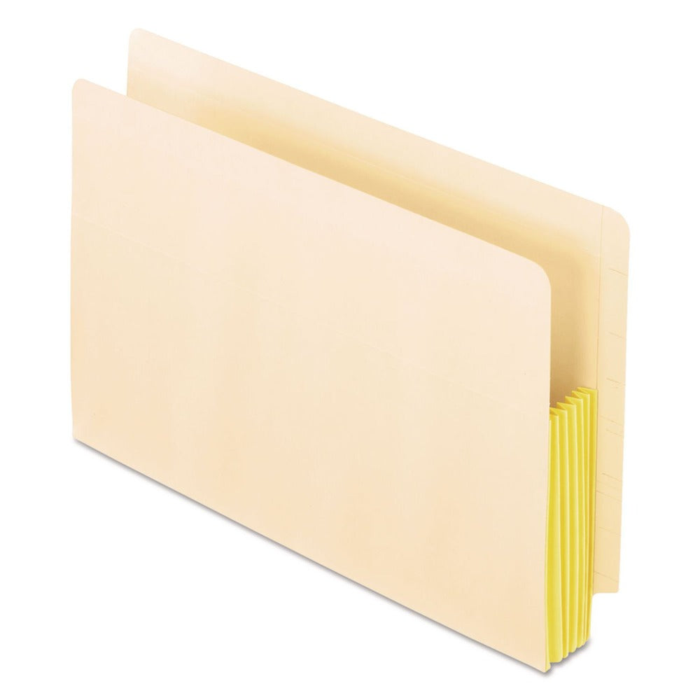 Pendaflex 5.25 in. Expansion Legal Size Drop Front Shelf File Pockets with Rip-Proof-Tape Gusset Top - Manila (10/Box)
