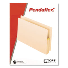 Pendaflex 5.25 in. Expansion Legal Size Drop Front Shelf File Pockets with Rip-Proof-Tape Gusset Top - Manila (10/Box)