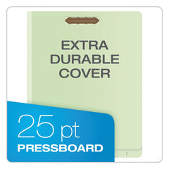 Pendaflex 2.5 in. Expansion 2 Dividers 6 Fasteners Letter Size End Tab Classification Folders - Pale Green Exterior (10/Box)