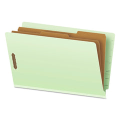 Pendaflex 2 in. Expansion 2 Dividers 6 Fasteners Letter Size End Tab Classification Folders - Pale Green Exterior (10/Box)