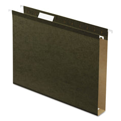 Pendaflex 1 in. Extra Capacity 1/5-Cut Tabs Reinforced Hanging Letter File Folders with Box Bottom - Green (25/Box)