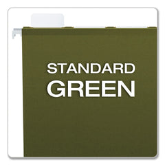 Pendaflex 1/5-Cut Ready-Tab Reinforced Letter Size Hanging File Folders - Standard Green (25/Box)