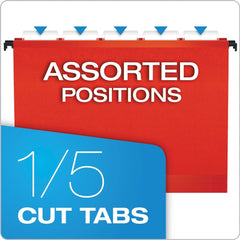 Pendaflex SureHook 1/5-Cut Tabs Letter Size Hanging Folders - Red (20/Box)
