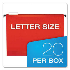 Pendaflex SureHook 1/5-Cut Tabs Letter Size Hanging Folders - Red (20/Box)