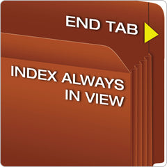 Pendaflex 3.5 Expansion Letter Size Heavy-Duty End Tab File Pockets - Red Fiber (10/Box)